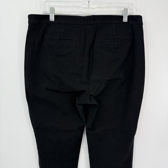 J Crew Martie Crop Pants 14 Black High Rise Side Zip Slim Fit Stretch Twill - Picture 6 of 9